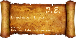 Drechsler Ervin névjegykártya